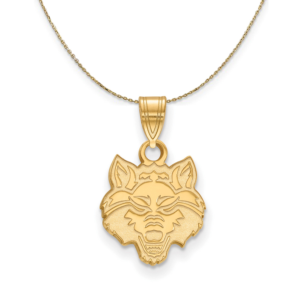 14k Yellow Gold Arkansas State Mascot Necklace