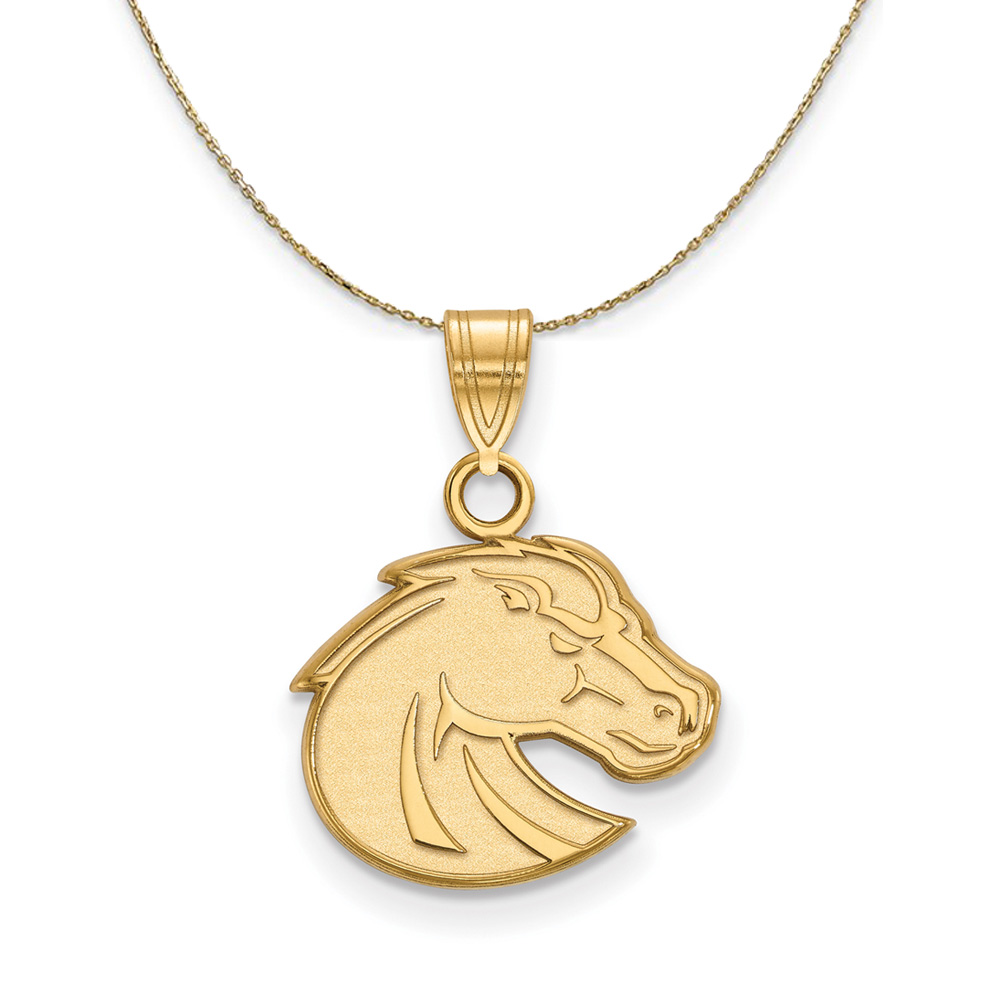14k Yellow Gold Boise State Broncos Mascot Necklace