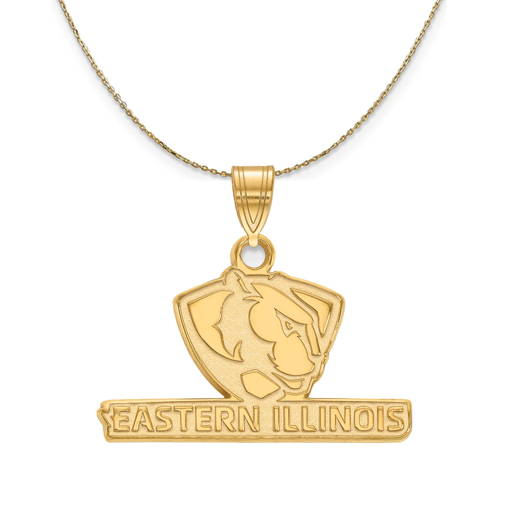 14k Yellow Gold Eastern Illinois U Necklace