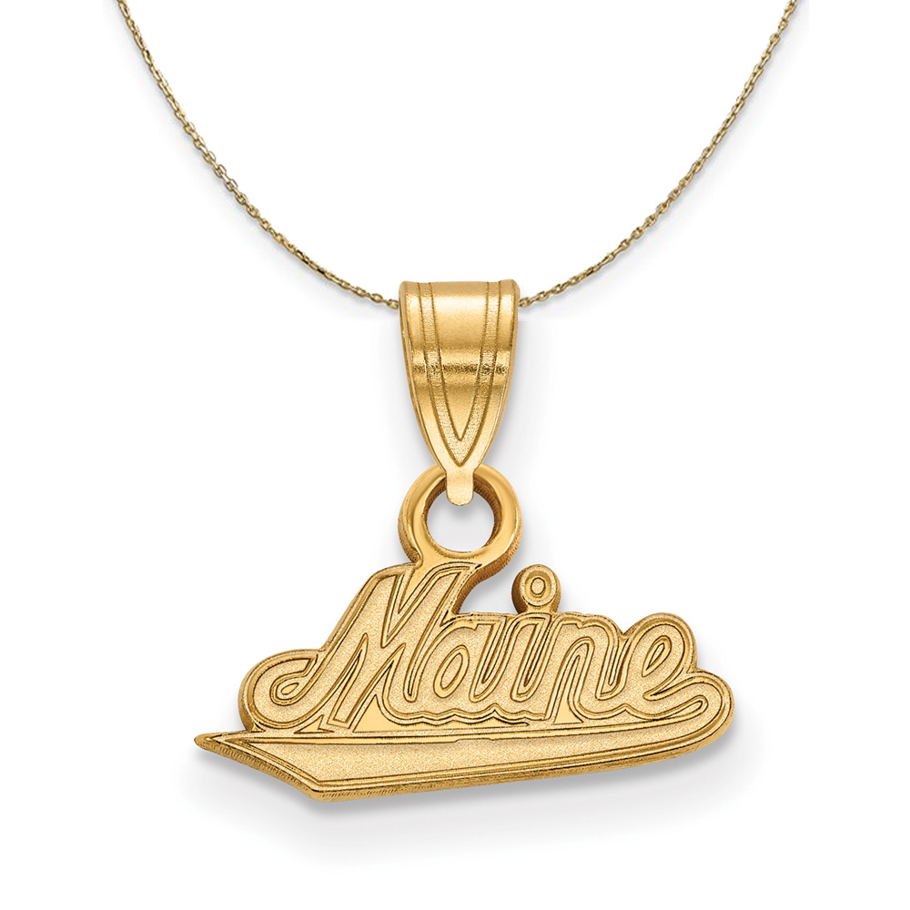 14k Yellow Gold U. of Maine Necklace