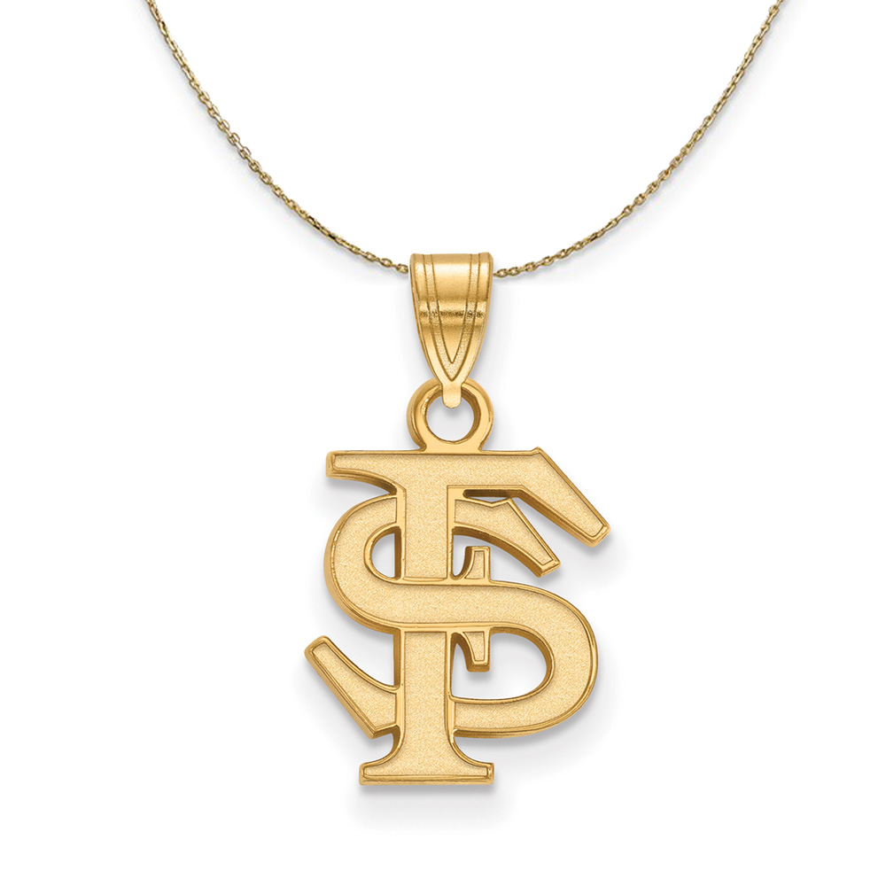 14k Yellow Gold Florida State 'FS' Necklace