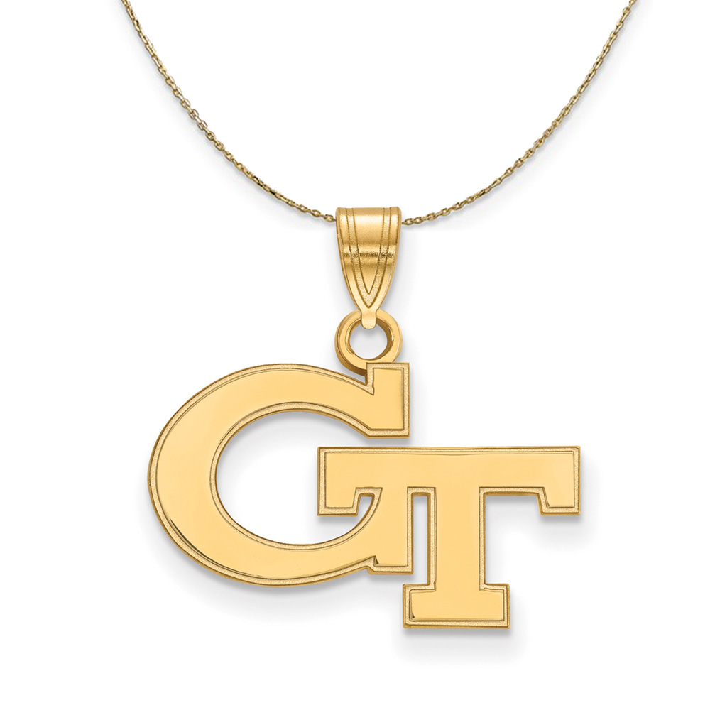 14k Yellow Gold Georgia Technology 'GT' Necklace