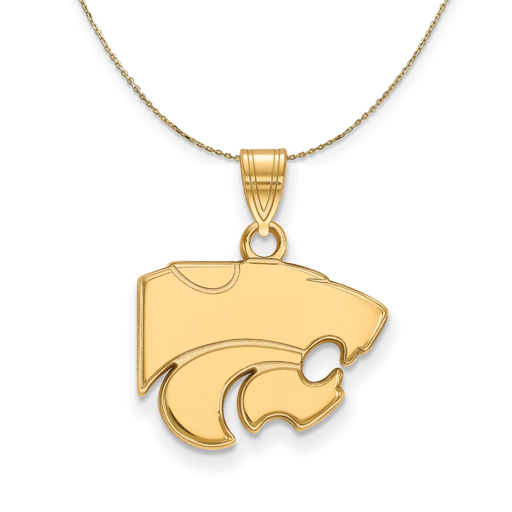 14k Yellow Gold Kansas State Mascot Necklace
