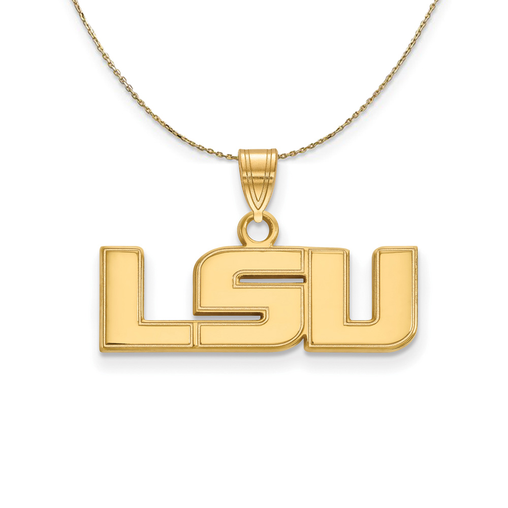 14k Yellow Gold Louisiana State 'LSU' Necklace