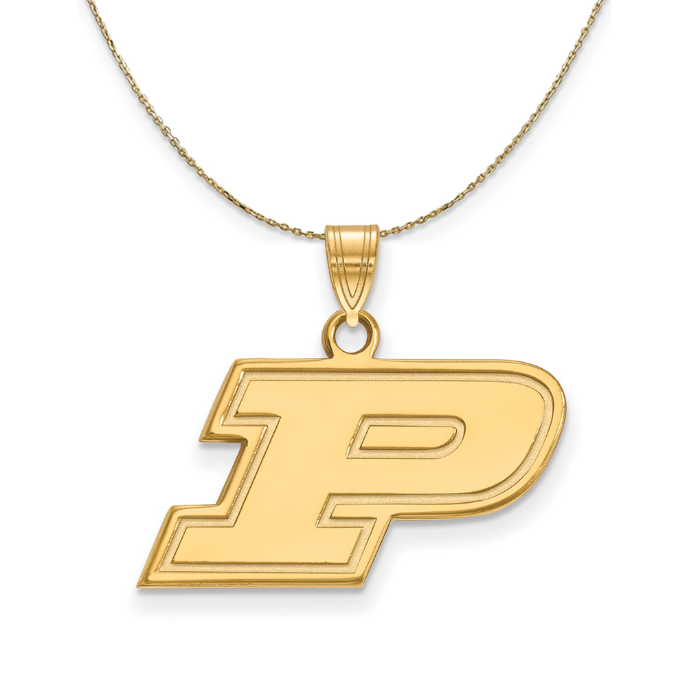 14k Yellow Gold Purdue Initial P Necklace