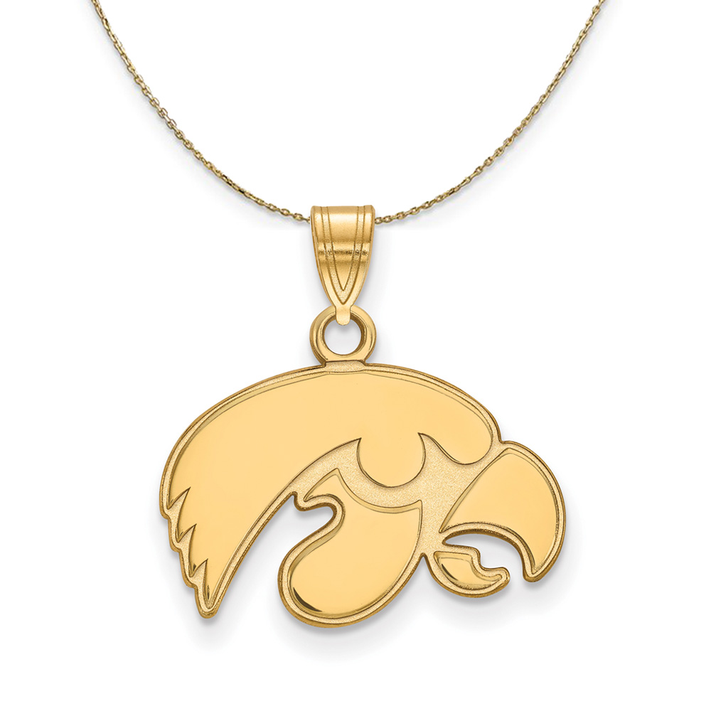 14k Yellow Gold U. of Iowa Mascot Necklace