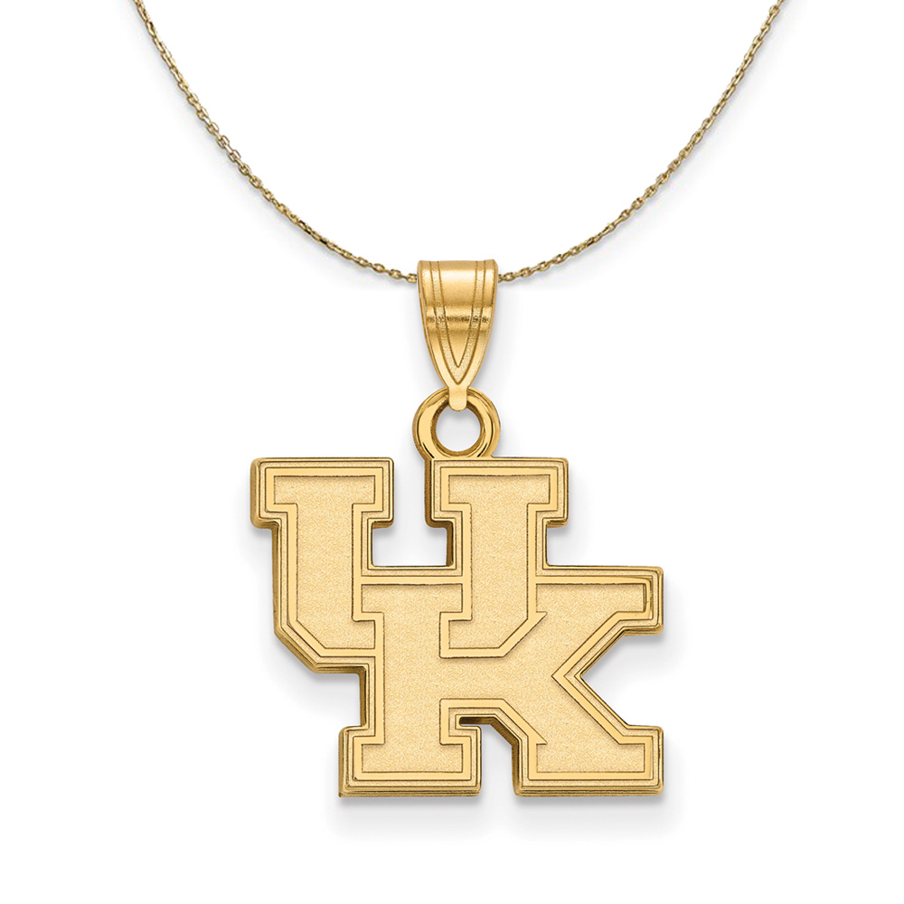 14k Yellow Gold U. of Kentucky 'UK' Necklace