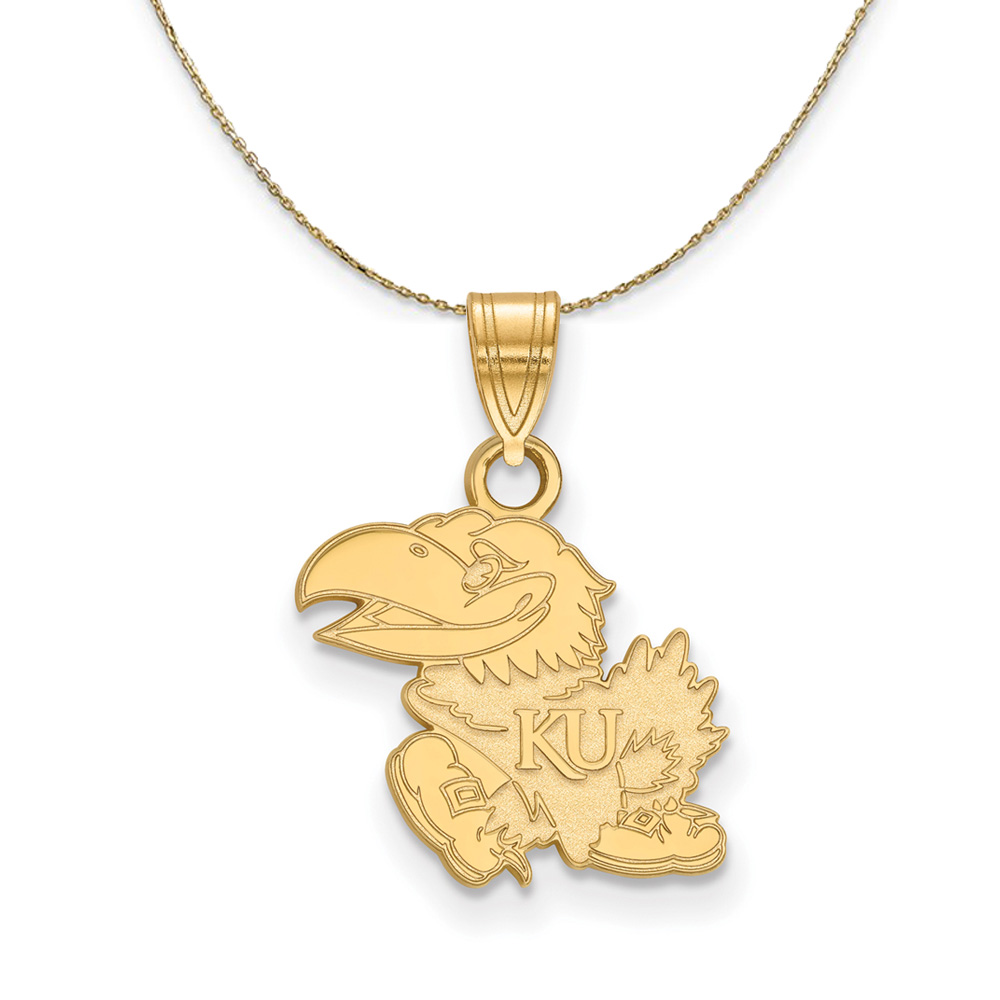 14k Yellow Gold U. of Kansas Mascot Necklace