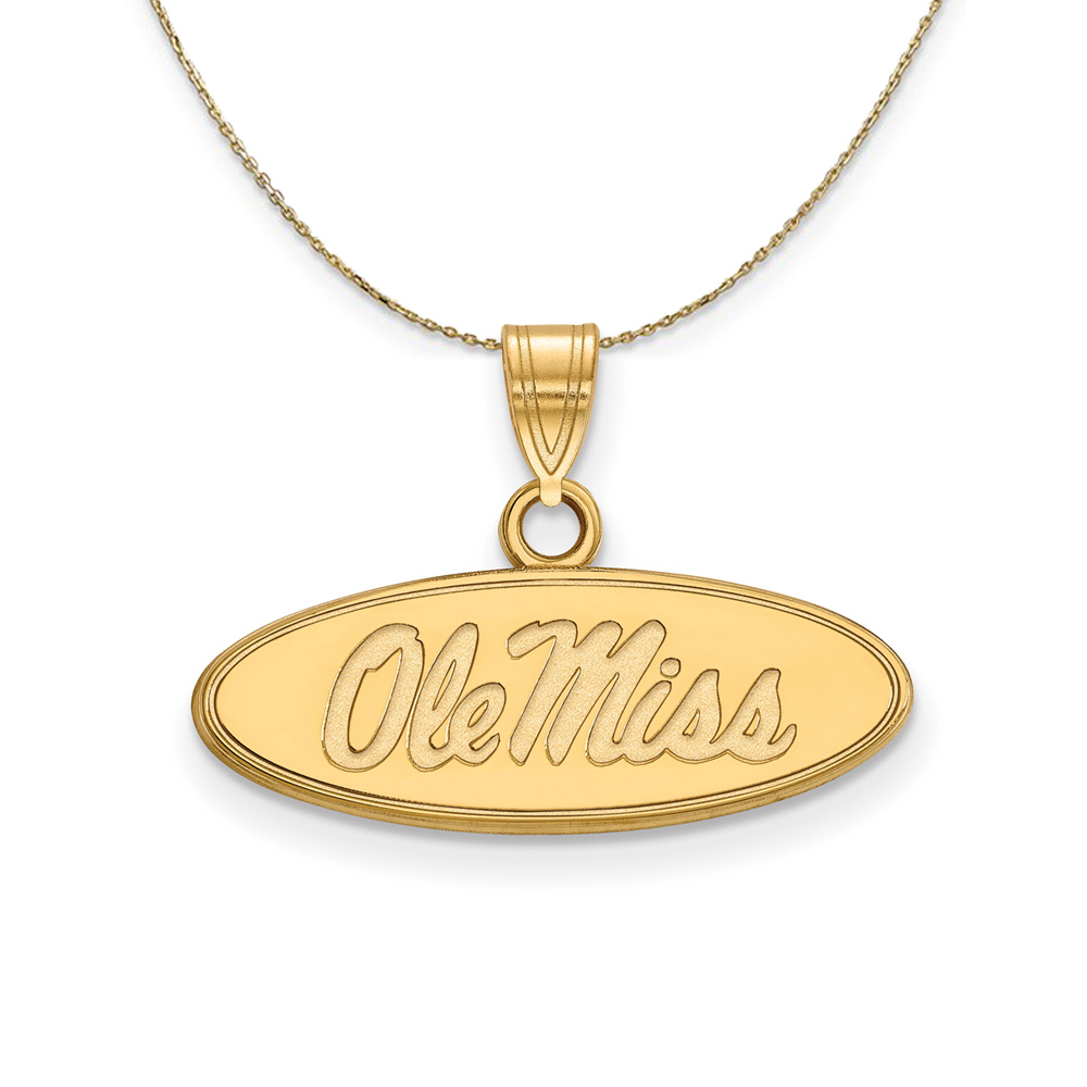 14k Yellow Gold U. of Mississippi Sm 'Ole Miss' Necklace