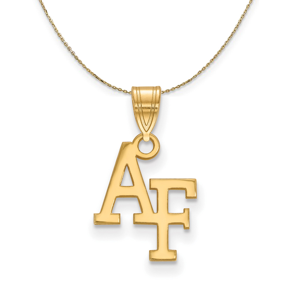 14k Yellow Gold Air Force Academy 'AF' Necklace