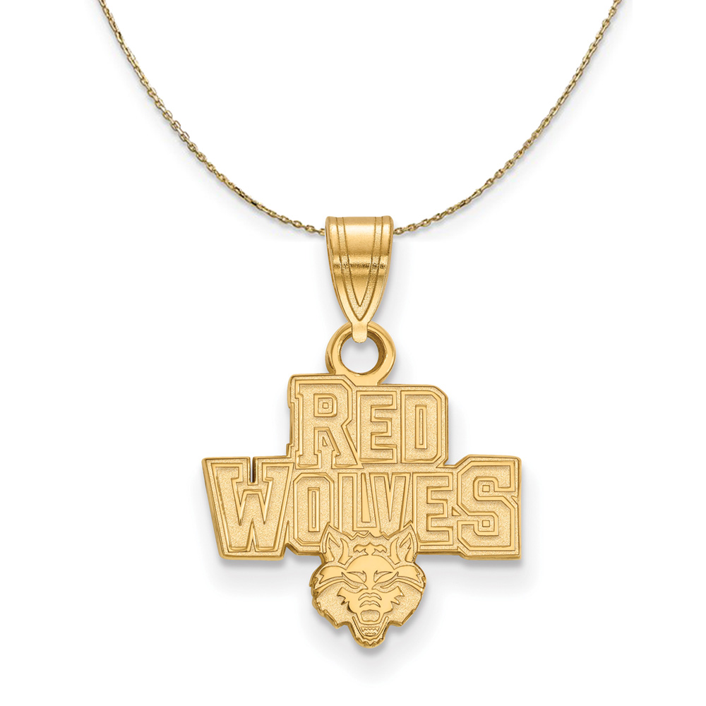 14k Yellow Gold Arkansas State Necklace