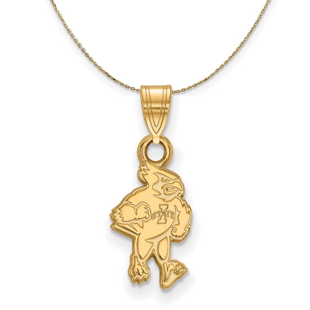 14k Yellow Gold Iowa State Mascot Necklace