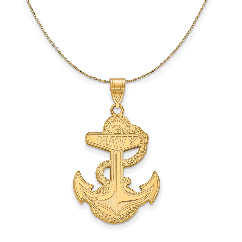 14k Yellow Gold U.S. Navy Small Necklace