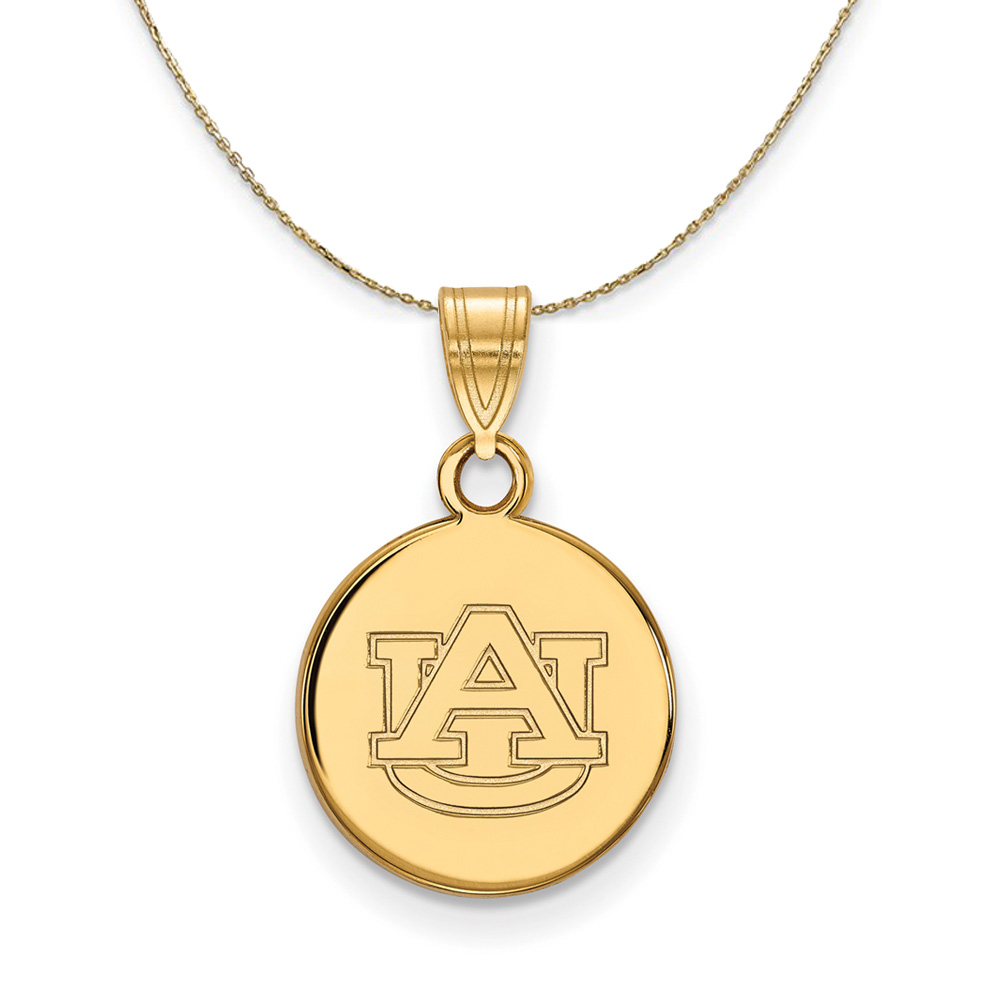 14k Yellow Gold Auburn U Disc Necklace
