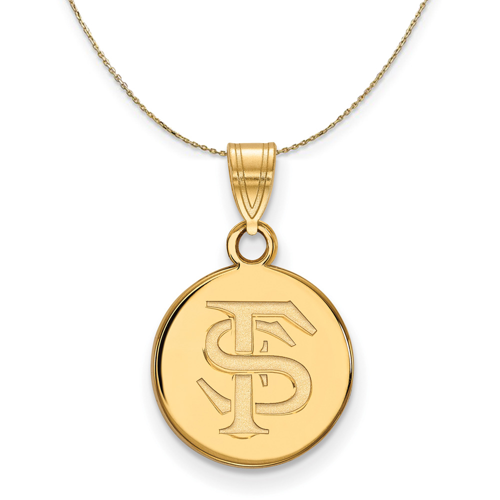 14k Yellow Gold Florida State Disc Necklace