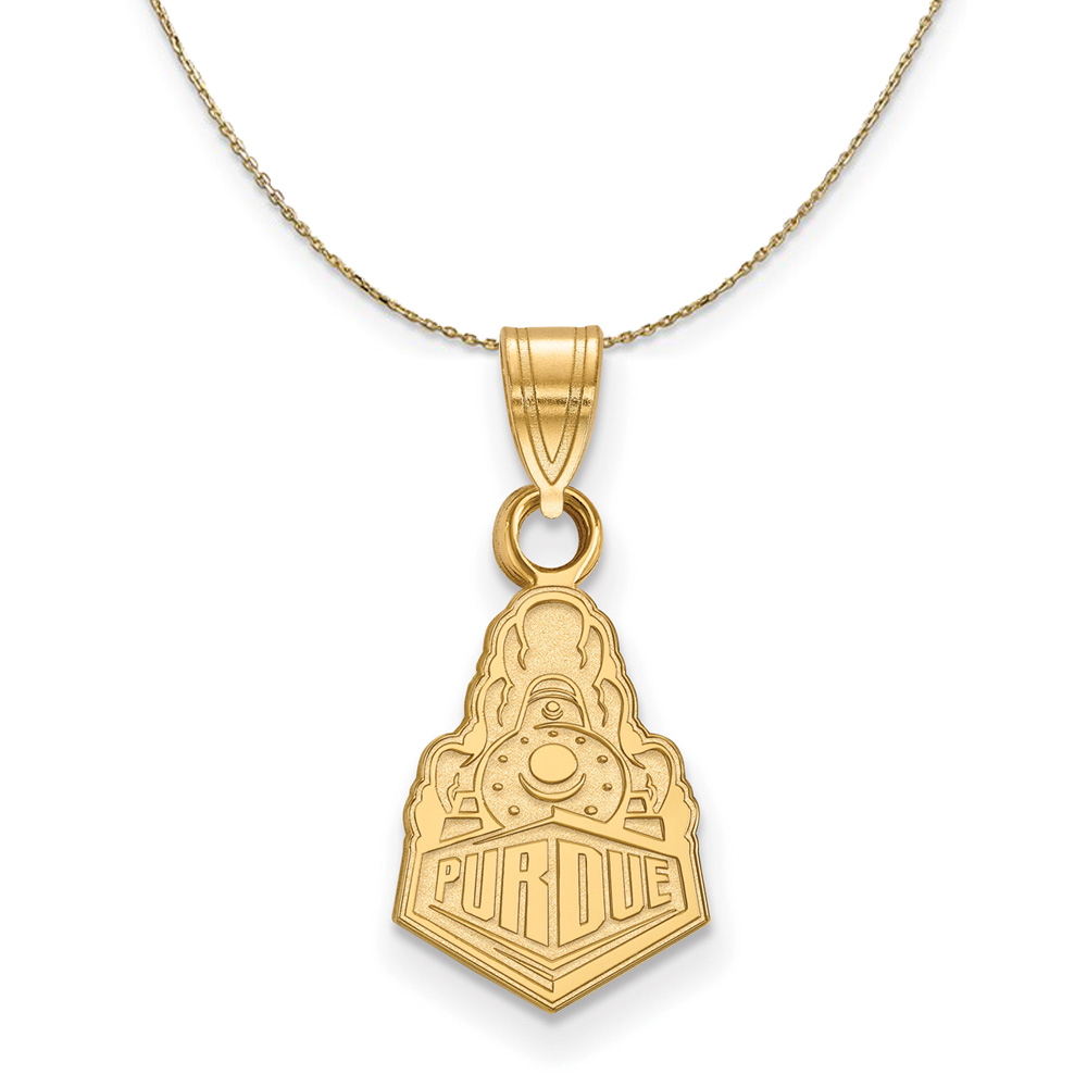 14k Yellow Gold Purdue Logo Necklace