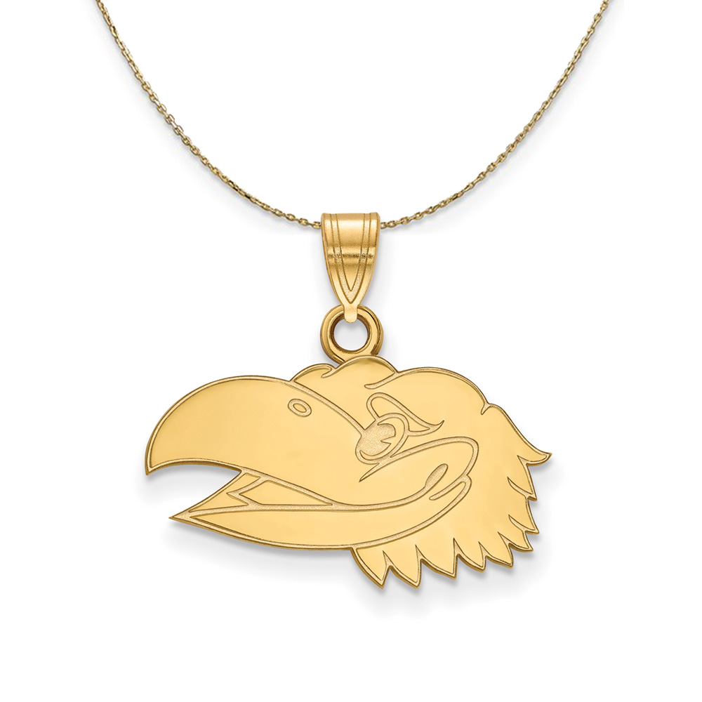 14k Yellow Gold U. of Kansas Jayhawks Necklace