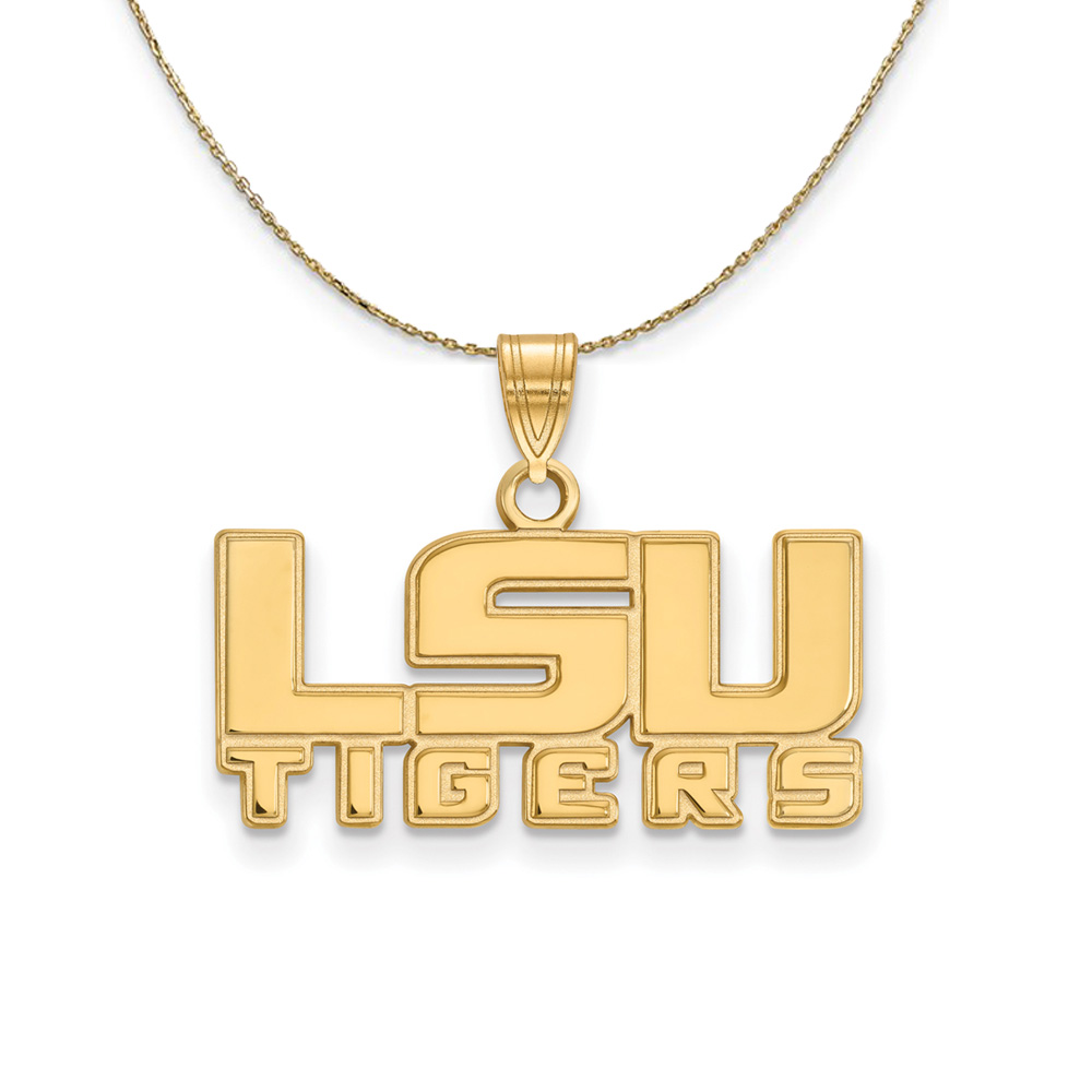 14k Yellow Gold Louisiana State Logo Necklace