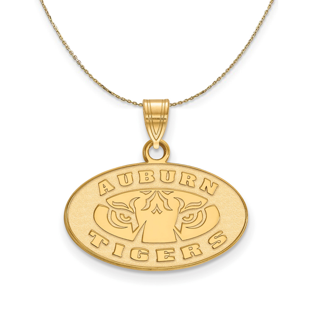 14k Yellow Gold Auburn U Oval Logo Necklace
