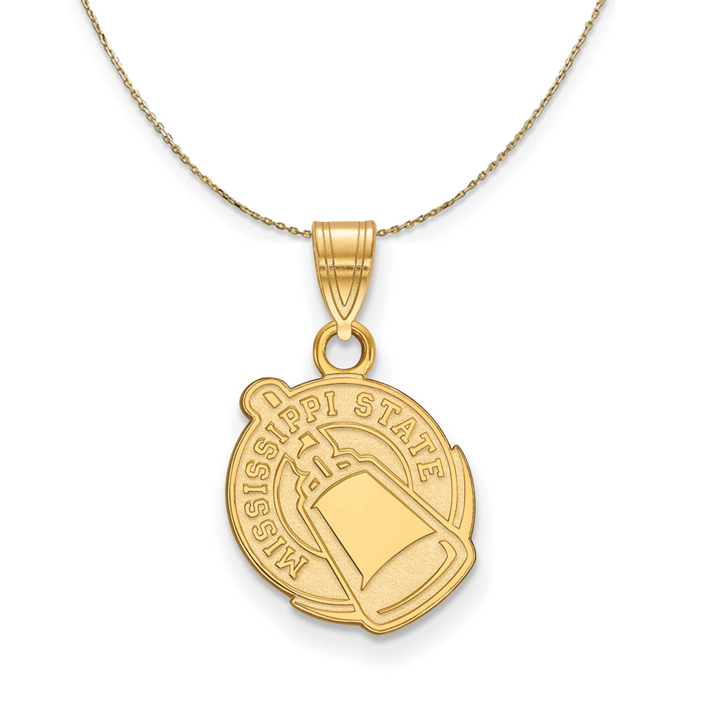 14k Yellow Gold Mississippi State Bulldogs Sm Necklace