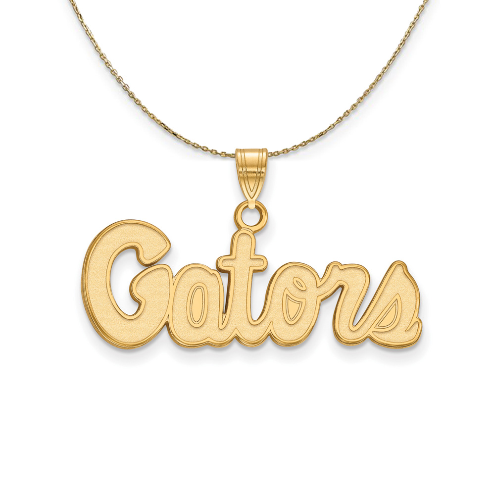14k Yellow Gold U of Florida Script 'Gators' Necklace