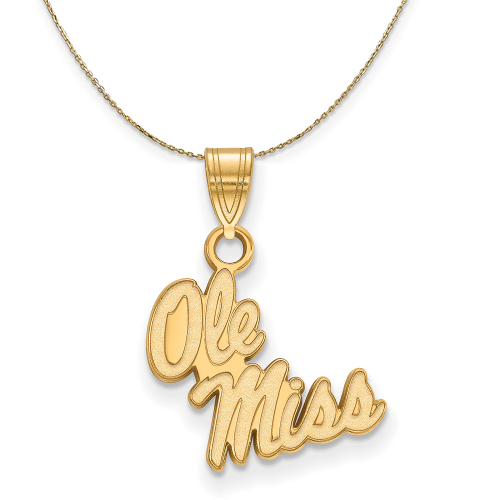 14k Yellow Gold U. of Mississippi Script Necklace