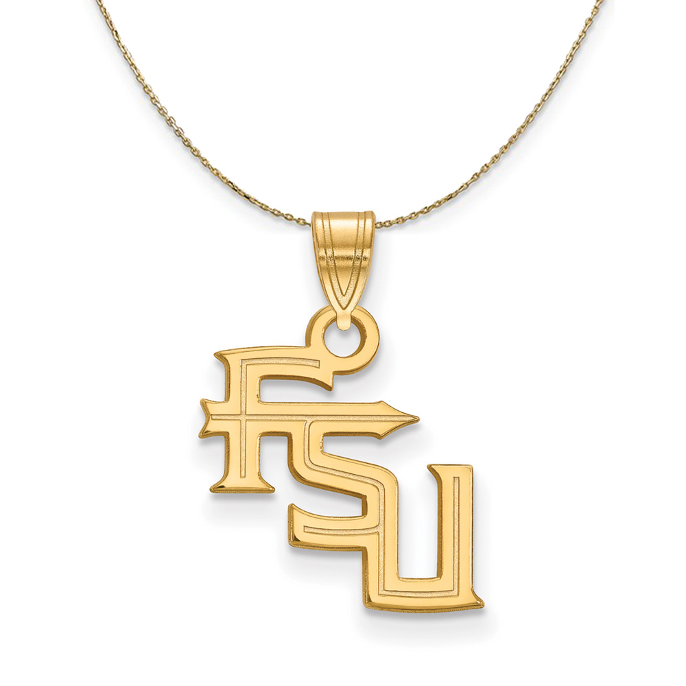 14k Yellow Gold Florida State 'FSU' Necklace