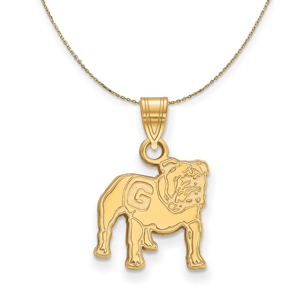 14k Yellow Gold U. of Georgia Bulldog Necklace