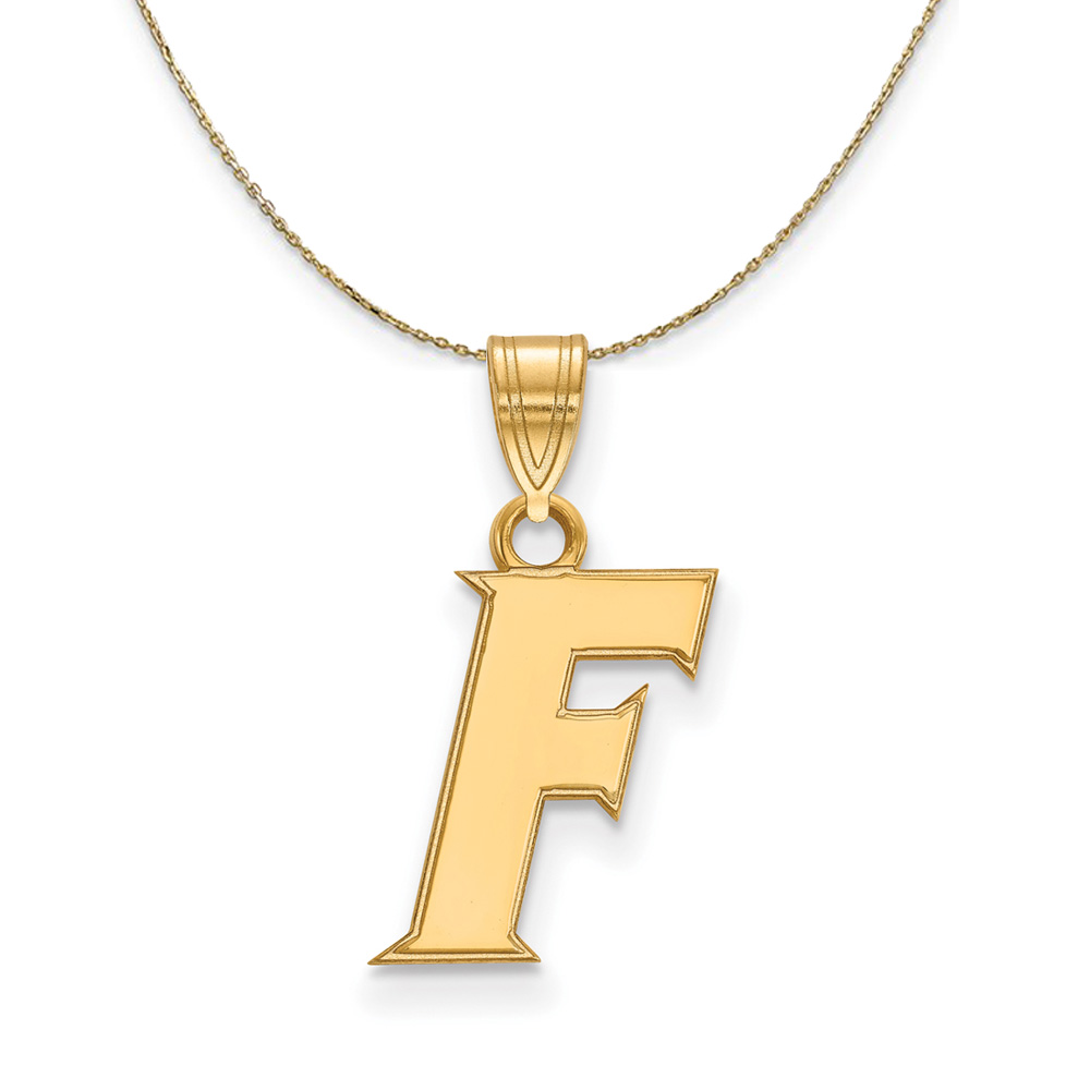14k Yellow Gold U of Florida Initial F Necklace