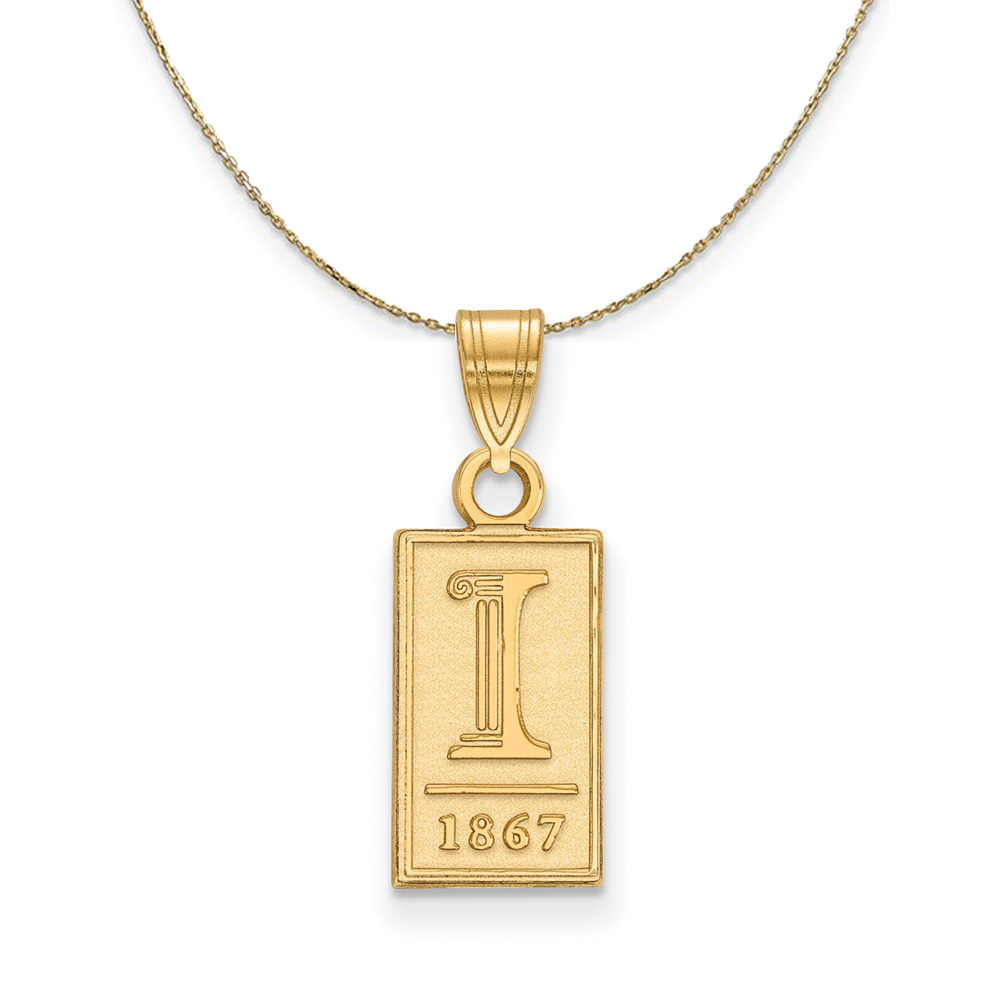 14k Yellow Gold U. of Illinois Logo Necklace