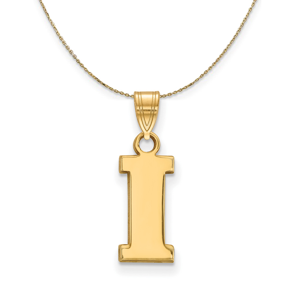 14k Yellow Gold U. of Iowa Initial I Necklace
