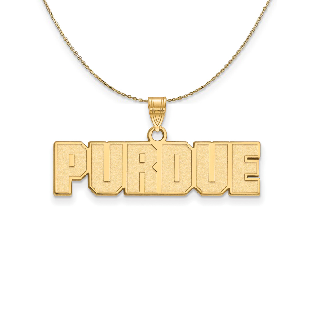 14k Yellow Gold Purdue Script Necklace