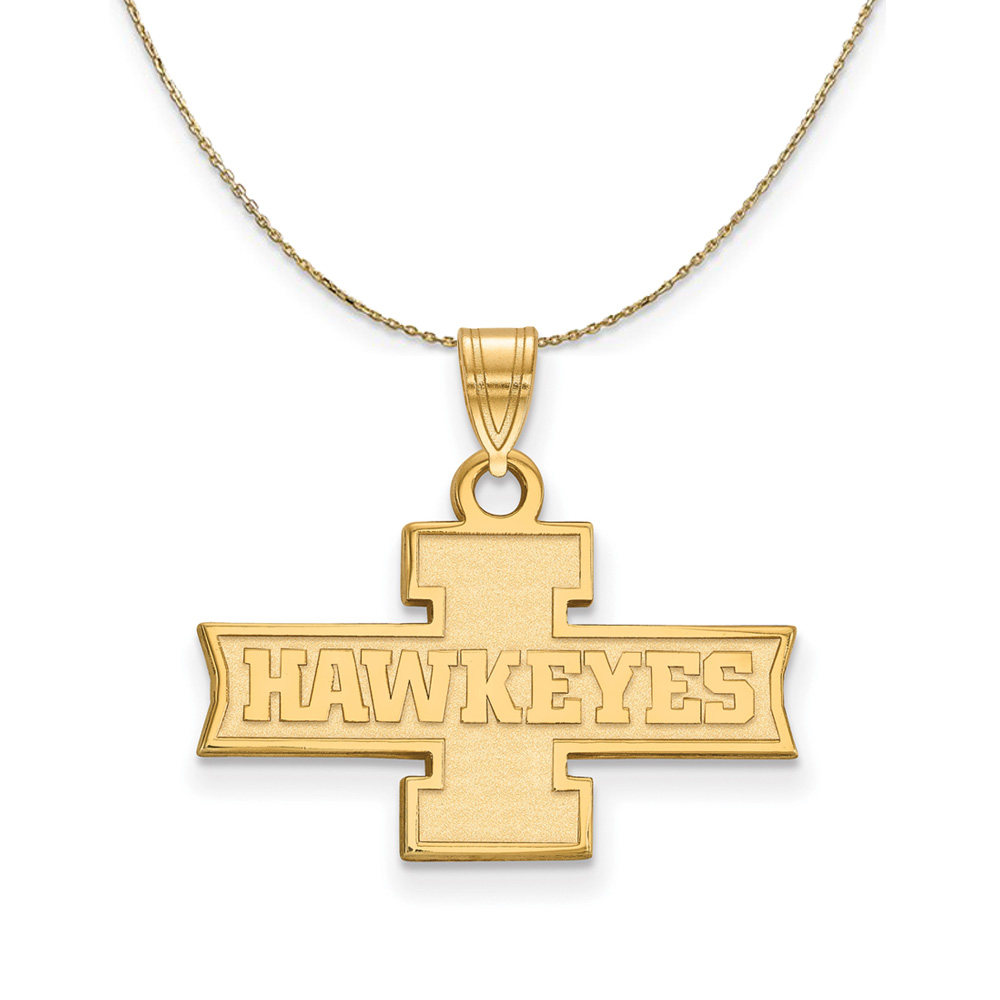 14k Yellow Gold U. of Iowa 'Hawkeyes' Necklace