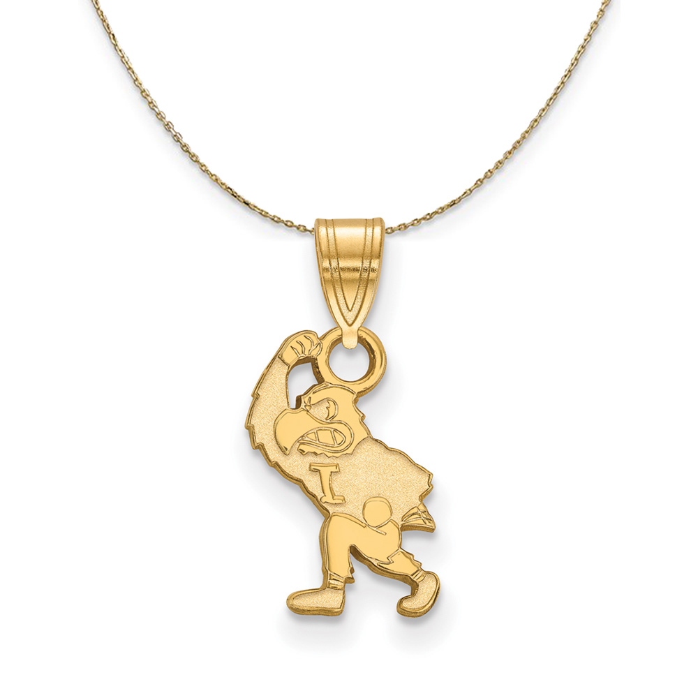 14k Yellow Gold U. of Iowa Necklace