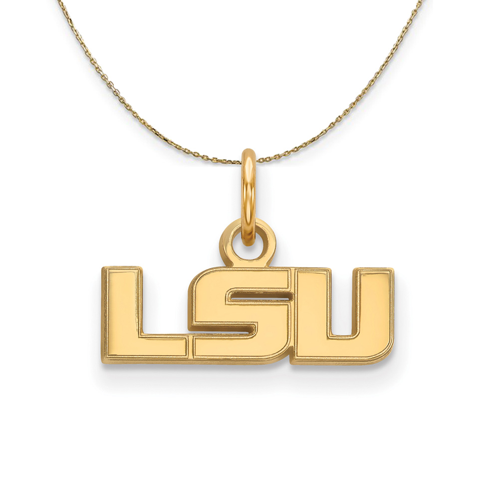 14k Yellow Gold Louisiana State X-Small 'LSU' Necklace
