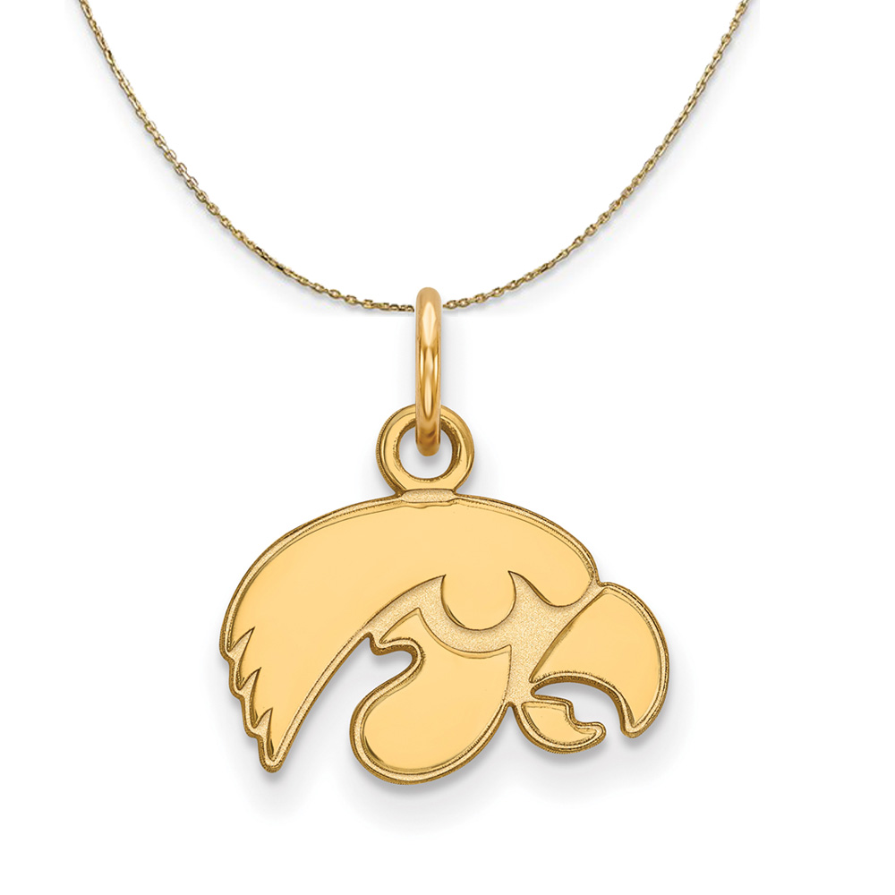 14k Yellow Gold U. of Iowa (Tiny) Mascot Necklace