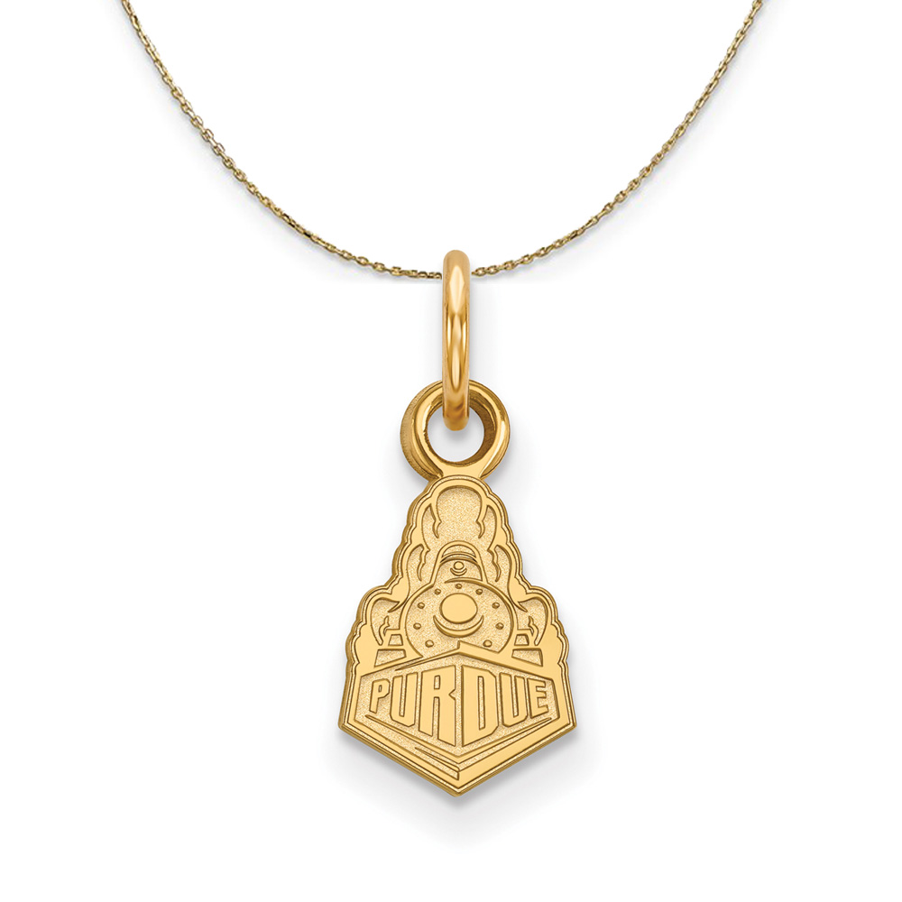 14k Yellow Gold Purdue (Tiny) Logo Necklace