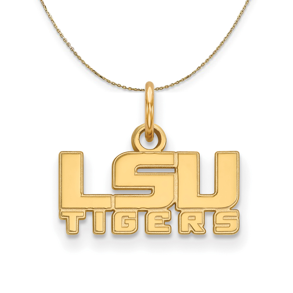 14k Yellow Gold Louisiana State X-Small Logo Necklace