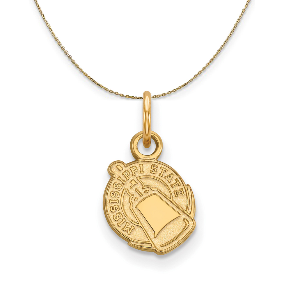14k Yellow Gold Mississippi State X-Small Necklace