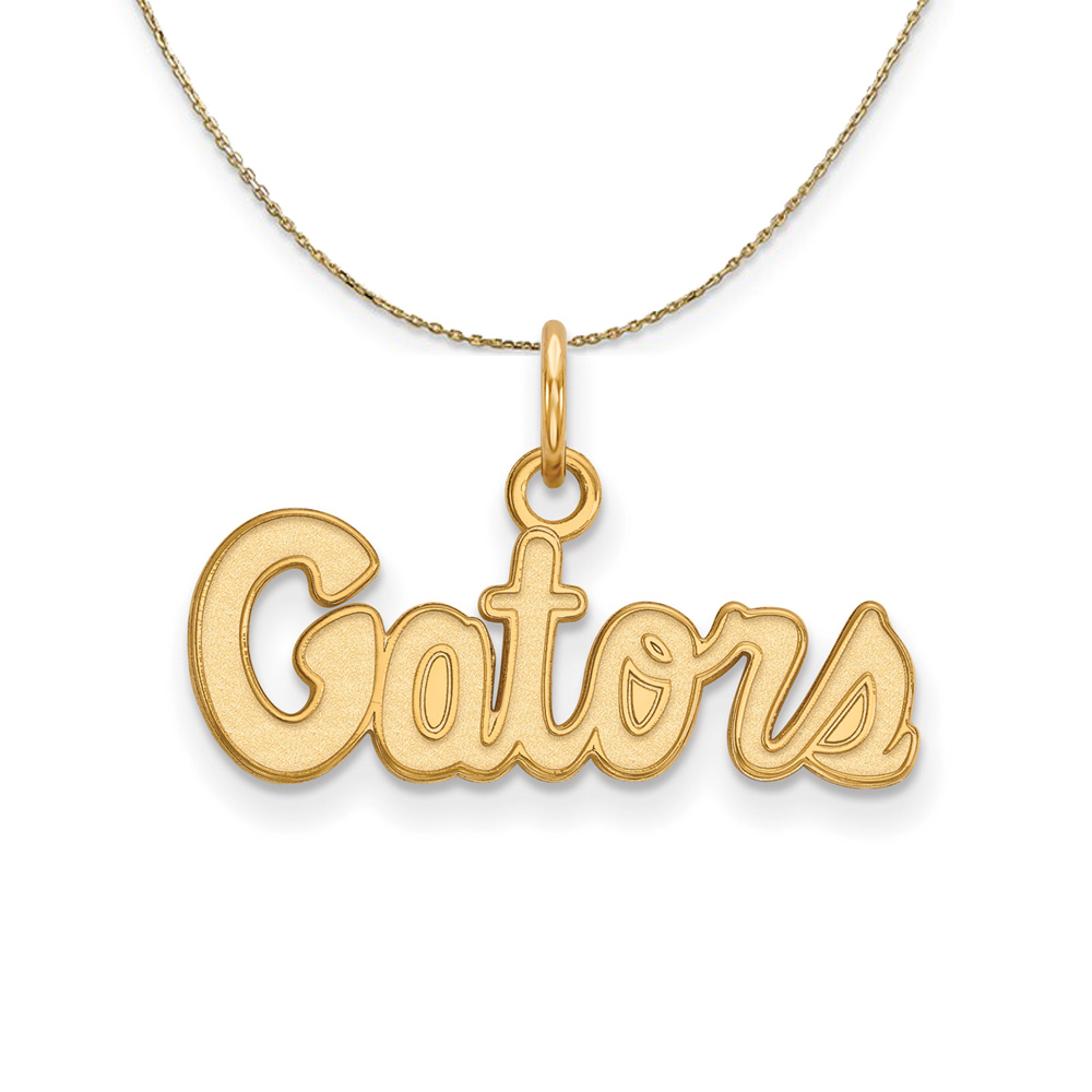 14k Yellow Gold U of Florida (Tiny) 'Gators' Necklace
