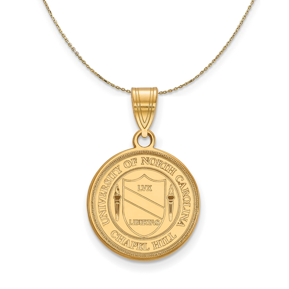 14k Yellow Gold North Carolina Crest Necklace