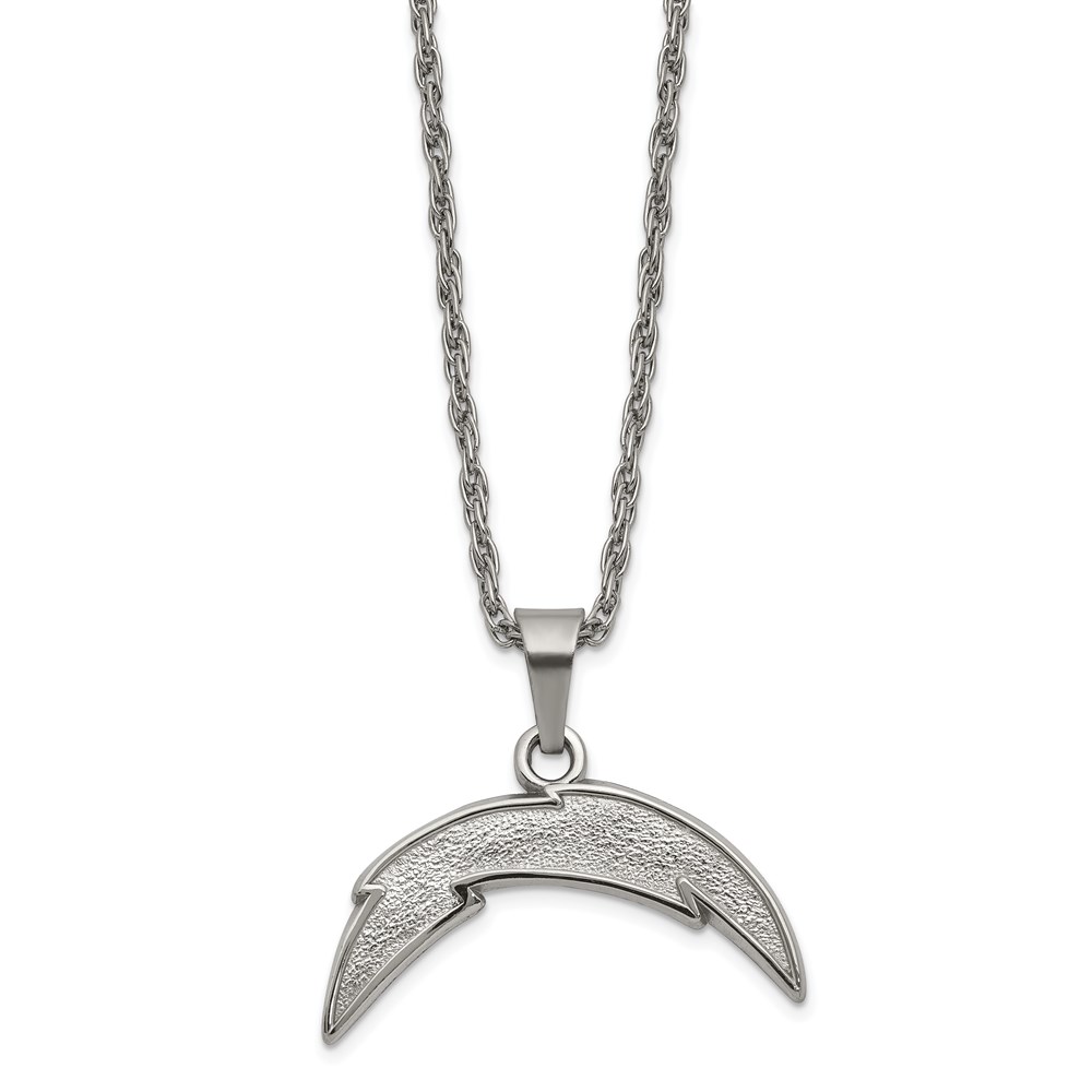 Stainless Steel NFL Los Angeles Chargers Necklace, 18 Inch
