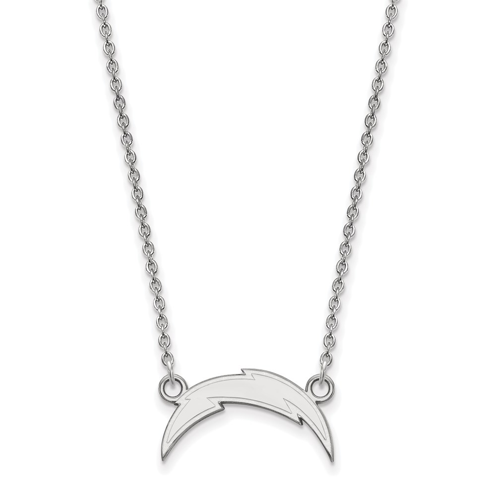 Sterling Silver NFL Los Angeles Chargers SM Necklace, 18 In