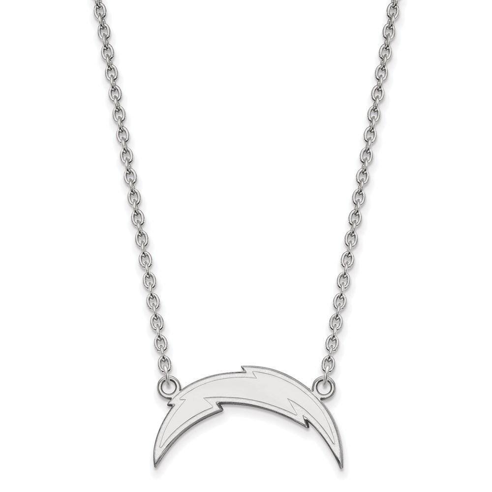Sterling Silver NFL Los Angeles Chargers LG Necklace, 18 In