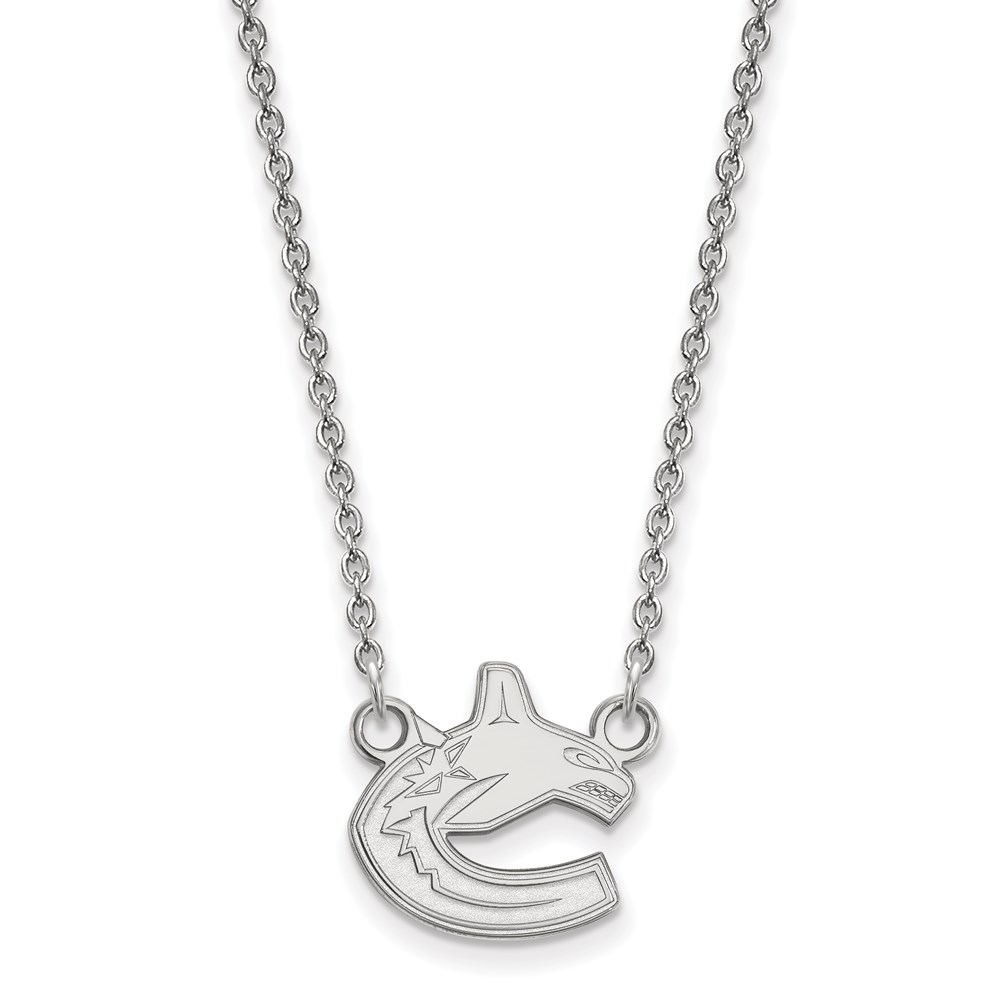 10k White Gold NHL Vancouver Canucks Necklace, 18 Inch