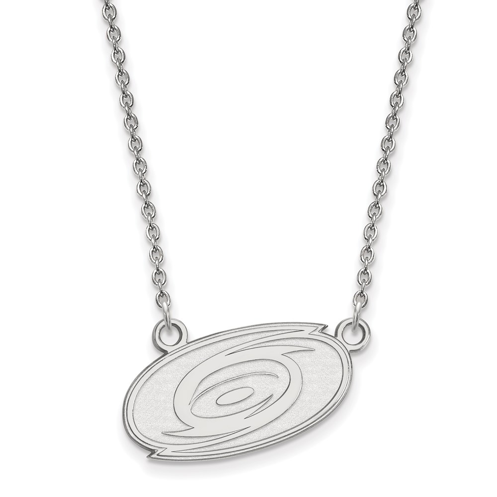 10k White Gold NHL Carolina Hurricanes Necklace, 18 Inch