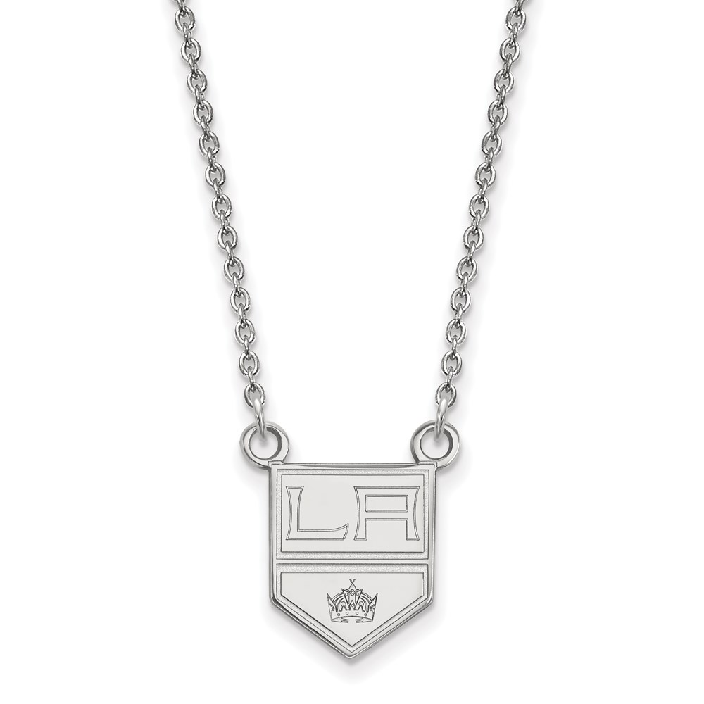 10k White Gold NHL Los Angeles Kings Necklace, 18 Inch