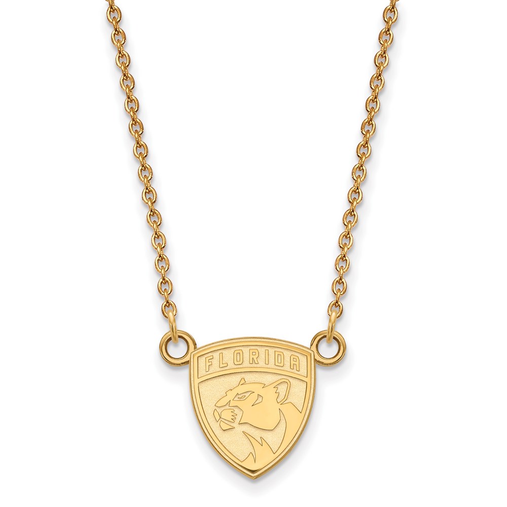 10k Yellow Gold NHL Florida Panthers Necklace, 18 Inch
