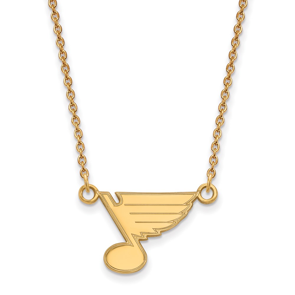 10k Yellow Gold NHL St. Louis Blues Necklace, 18 Inch
