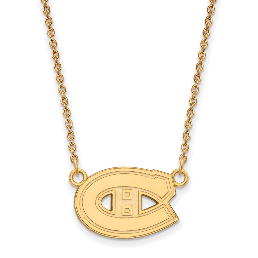 10k Yellow Gold NHL Montreal Canadiens Necklace, 18 Inch